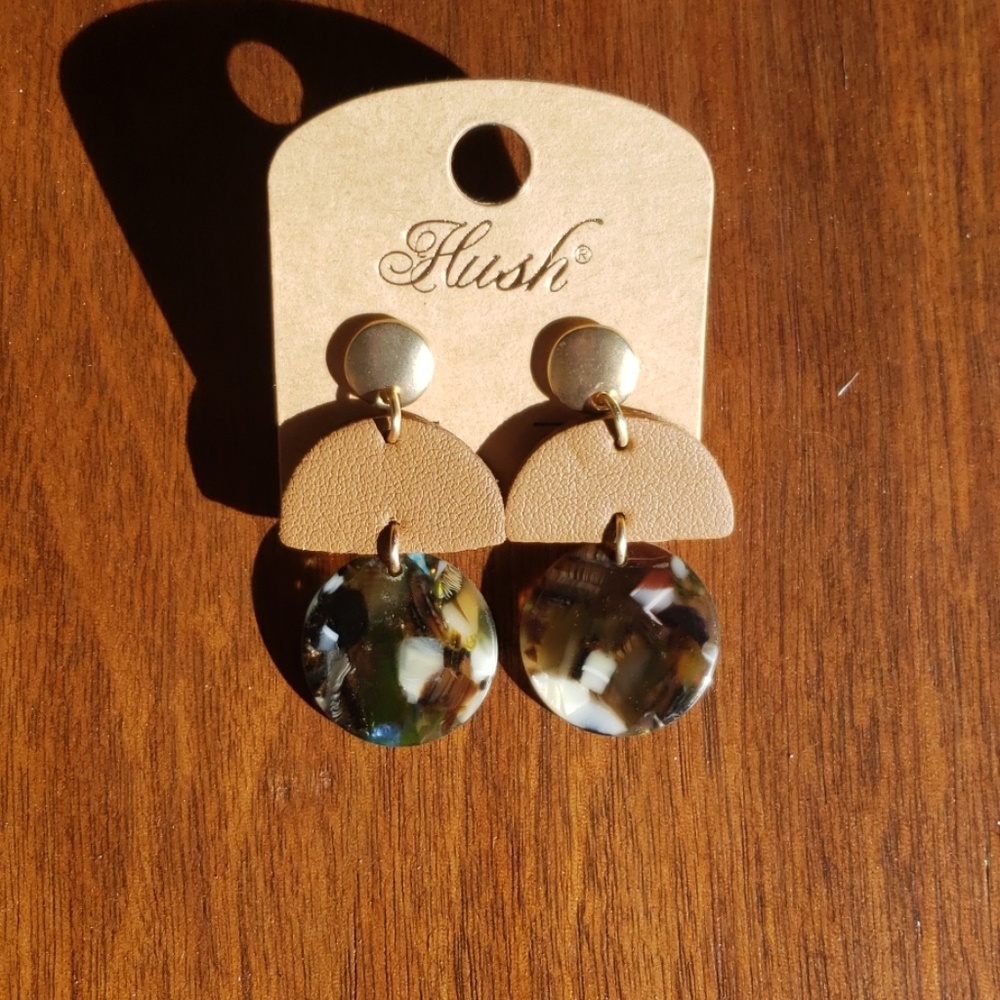 Acrylic and Leather Earrings